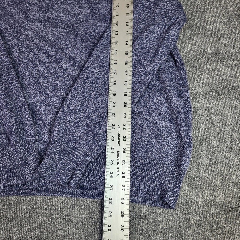 J. Crew Mens XL Blue Marled Shawl Collar Button Pullover Sweater Lambs Wool Mix - Picture 4 of 7